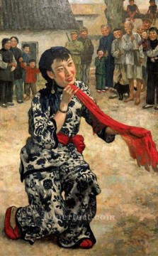 シュ・ベイホン・ジュ・ペオン Painting - 油の中に鞭を置く徐卑紅